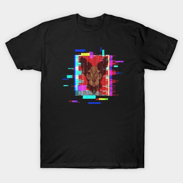 Pharaonic Cat In The Matrix T-Shirt by 66designer99